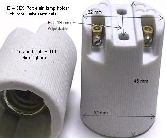 3.POR.E14.BFH (ACM) E14 SES Porcelain lamp holder with SCREW TERMINALS
